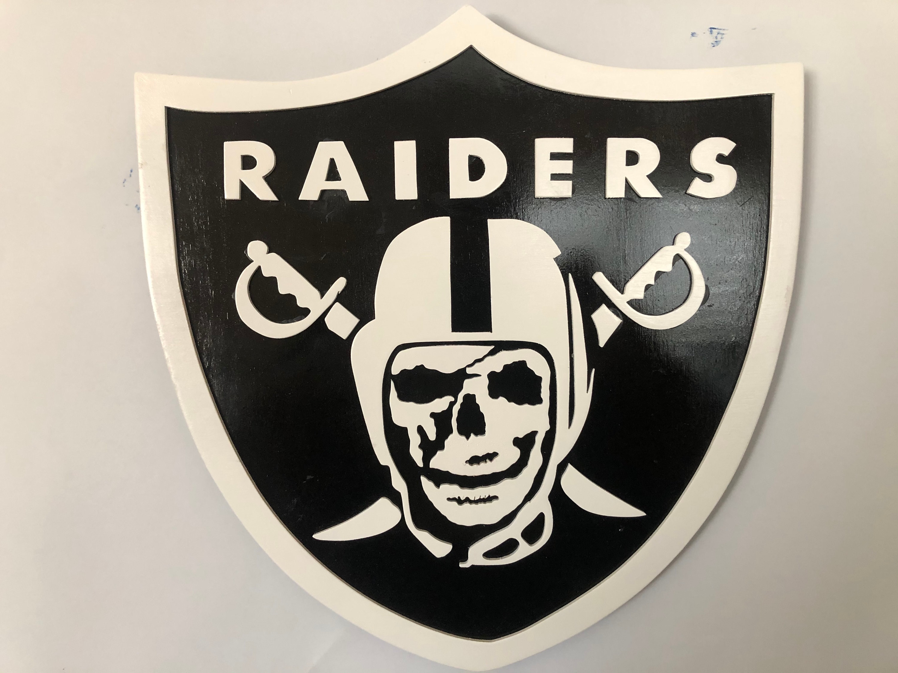 Las Vegas Raiders Skull Large Wood Sign