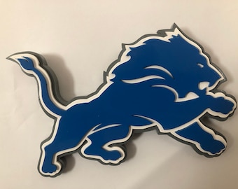 Detroit Lions Wood Sign