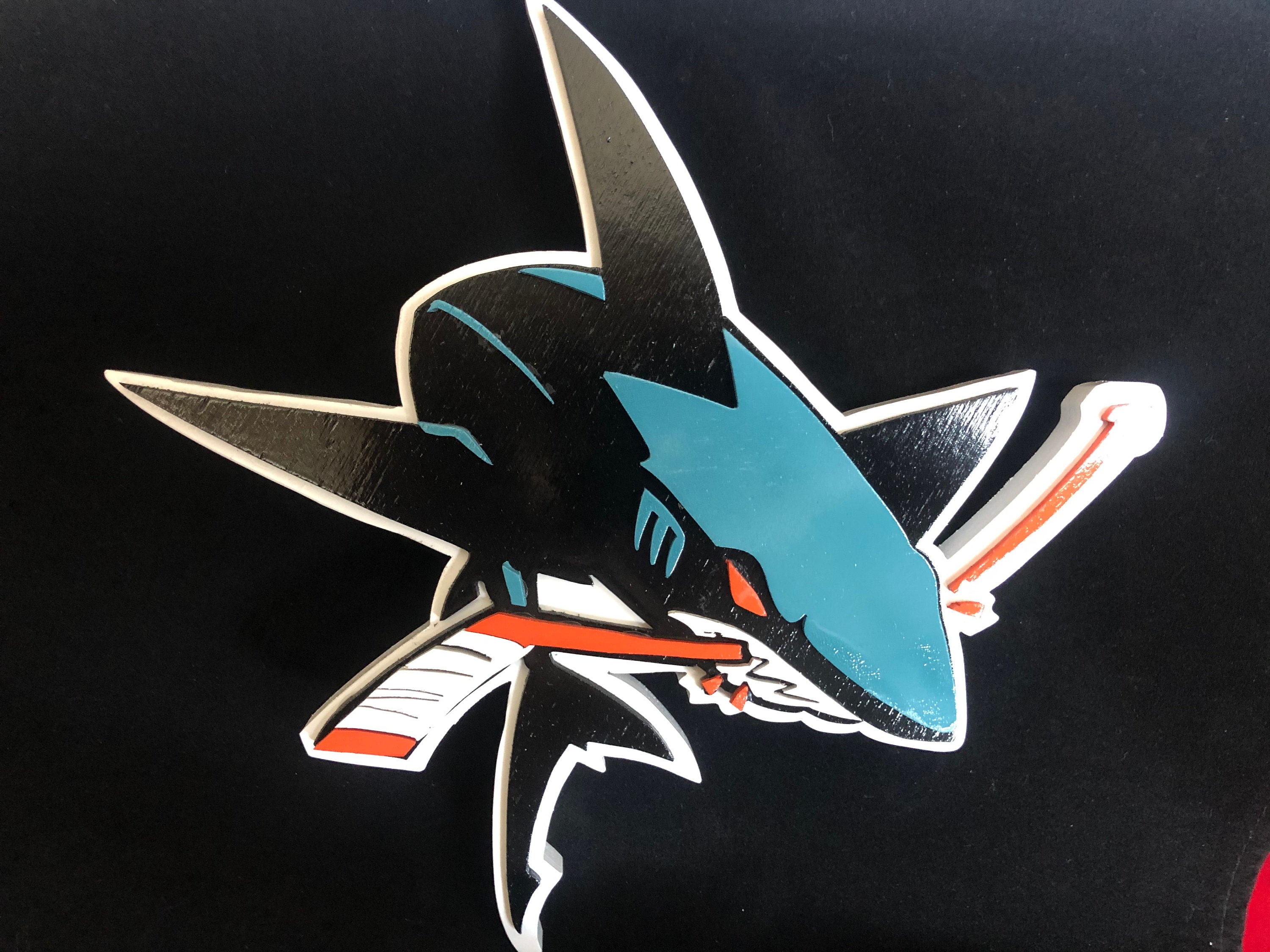 Ultimate Hockey Fans San Jose Sharks Wall Art San Jose Sharks Jersey / Large / LED Backlight