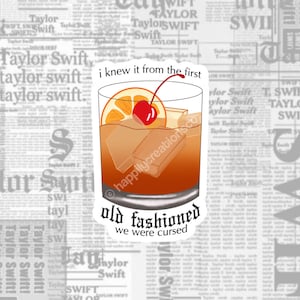 old fashioned ts inspired sticker | eras tour reputation inspired tw sticker | die cut waterproof laptop water bottle sticker