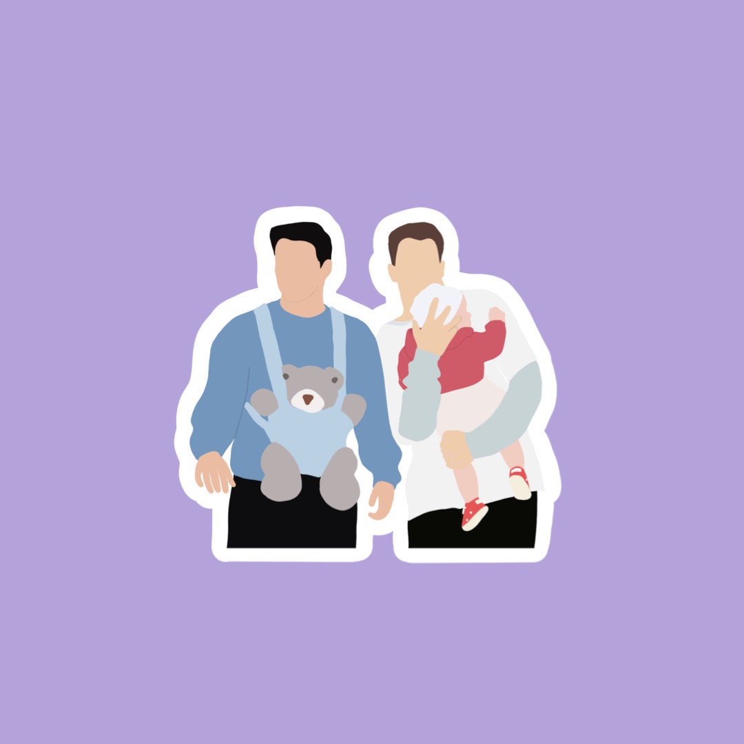 Chandler and Joey Baby on the bus sticker | op vrienden geïnspireerde sticker | gestanste waterdichte sticker waterfles laptop