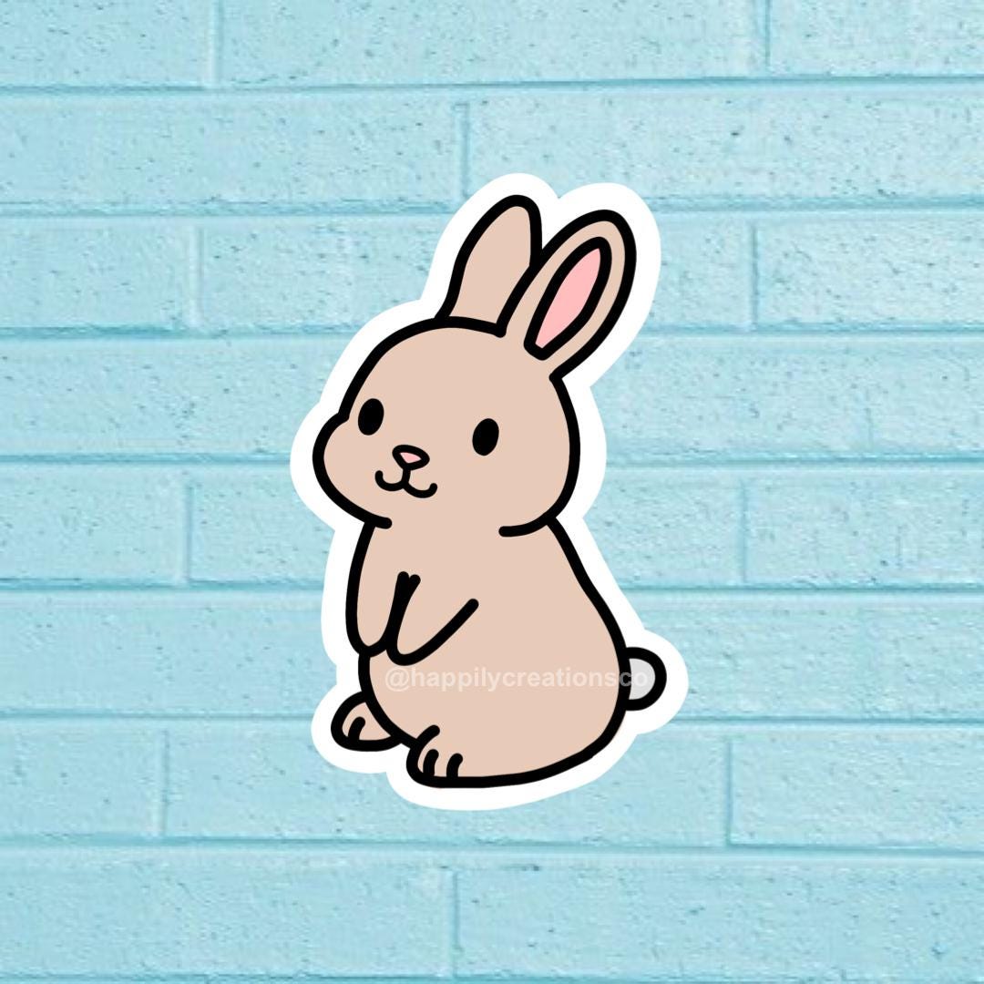 Cartoon Bunny Rabbit Sticker | Cute Animated Animal | Die Cut ...
