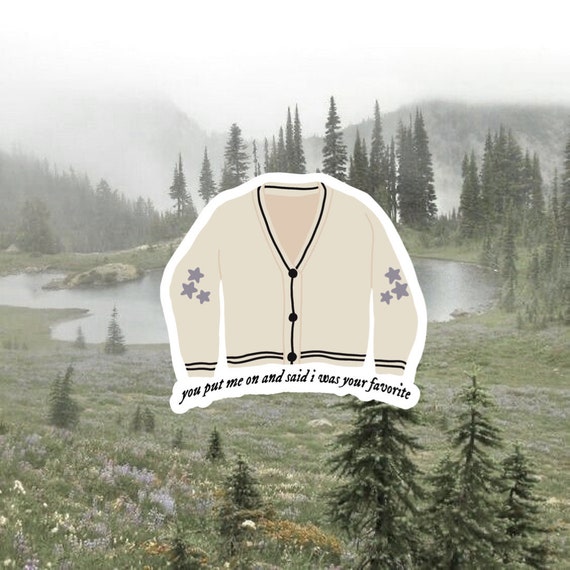cardigan sticker | cozy aesthetic sweater weather | cottagecore bookish vintage inspired | fall autumn laptop water bottle decal
