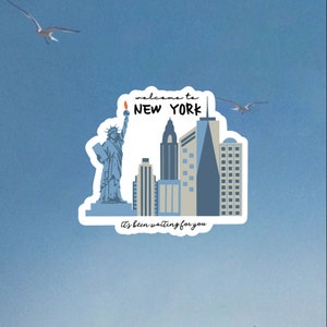 naklejka Welcome to New York | naklejka inspirowana telewizją z 1989 r. | naklejka inspirowana trasą koncertową Eras Tour | naklejka na butelkę z wodą z wodoodpornego laptopa wycinanego metodą die cut