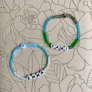 custom name bracelets | eras tour style friendship bracelets | beaded bracelets | concert friendship bracelet | trading swiftie bracelets