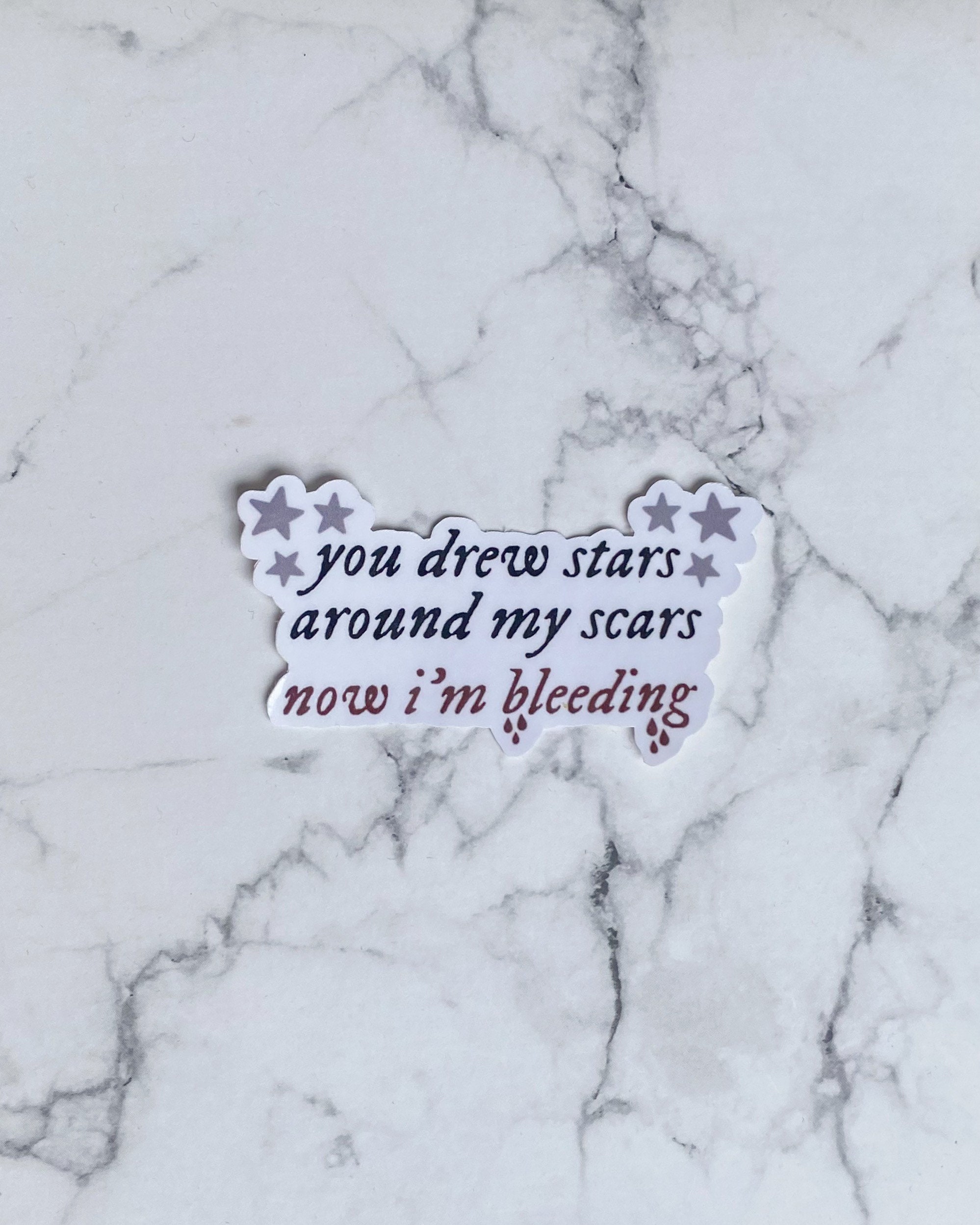 You Drew Stars Around My Scars You Drew Stars Around My Scars Sticker Cardigan Inspired - Etsy UK