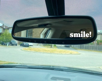 smile mini car mirror decal | rear view mirror decal | window decal | mini mirror decal | self love positivity affirmation