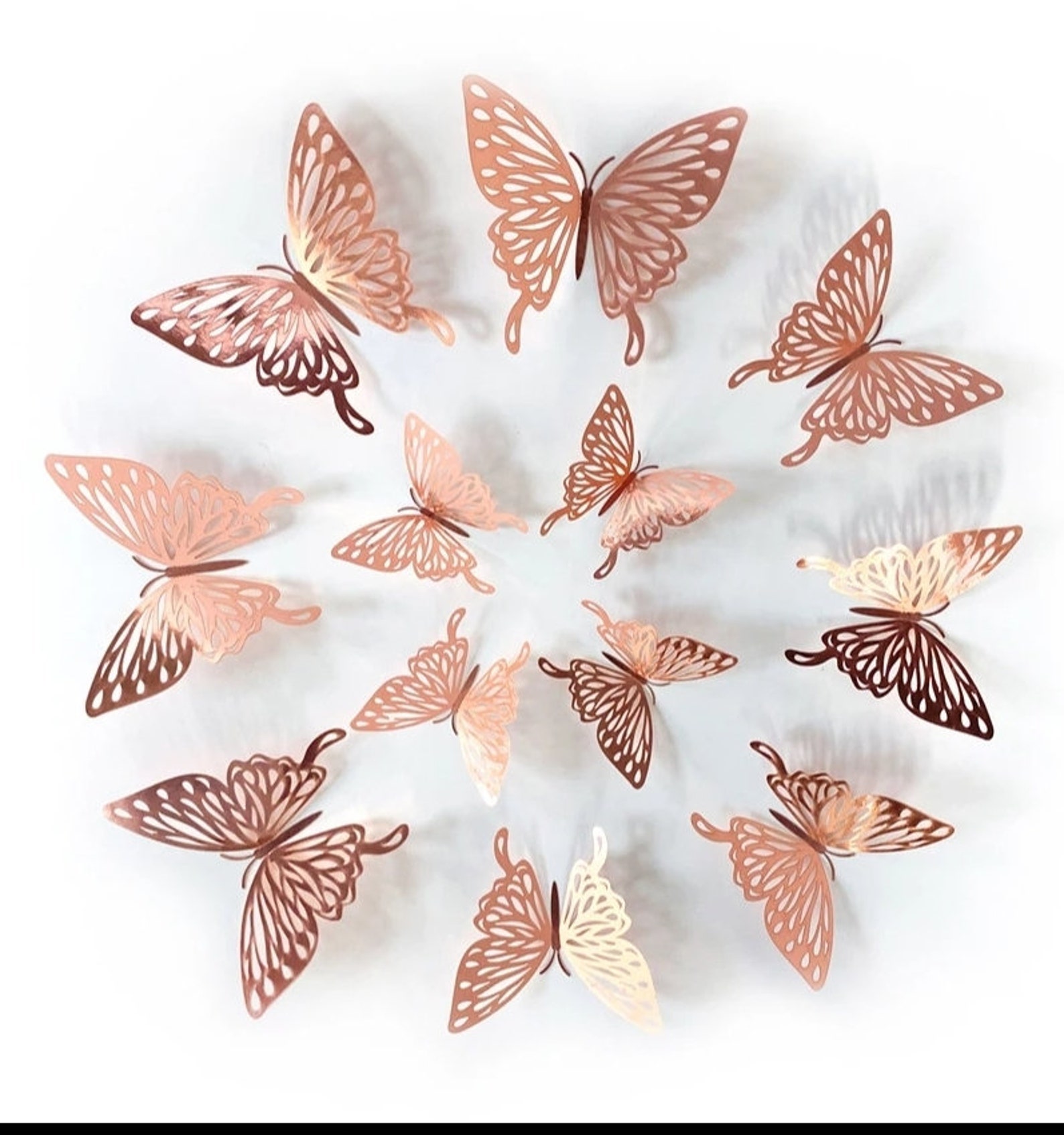 Rose Gold butterflies set of 12 Etsy