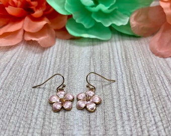 Pretty in Pink Flower Earrings
