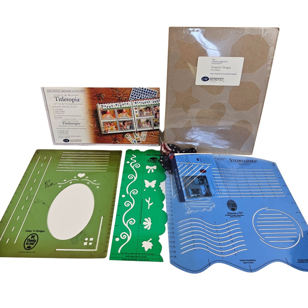 Creative Memories Journaling and Shapes 7 Templates Lot Titletopia