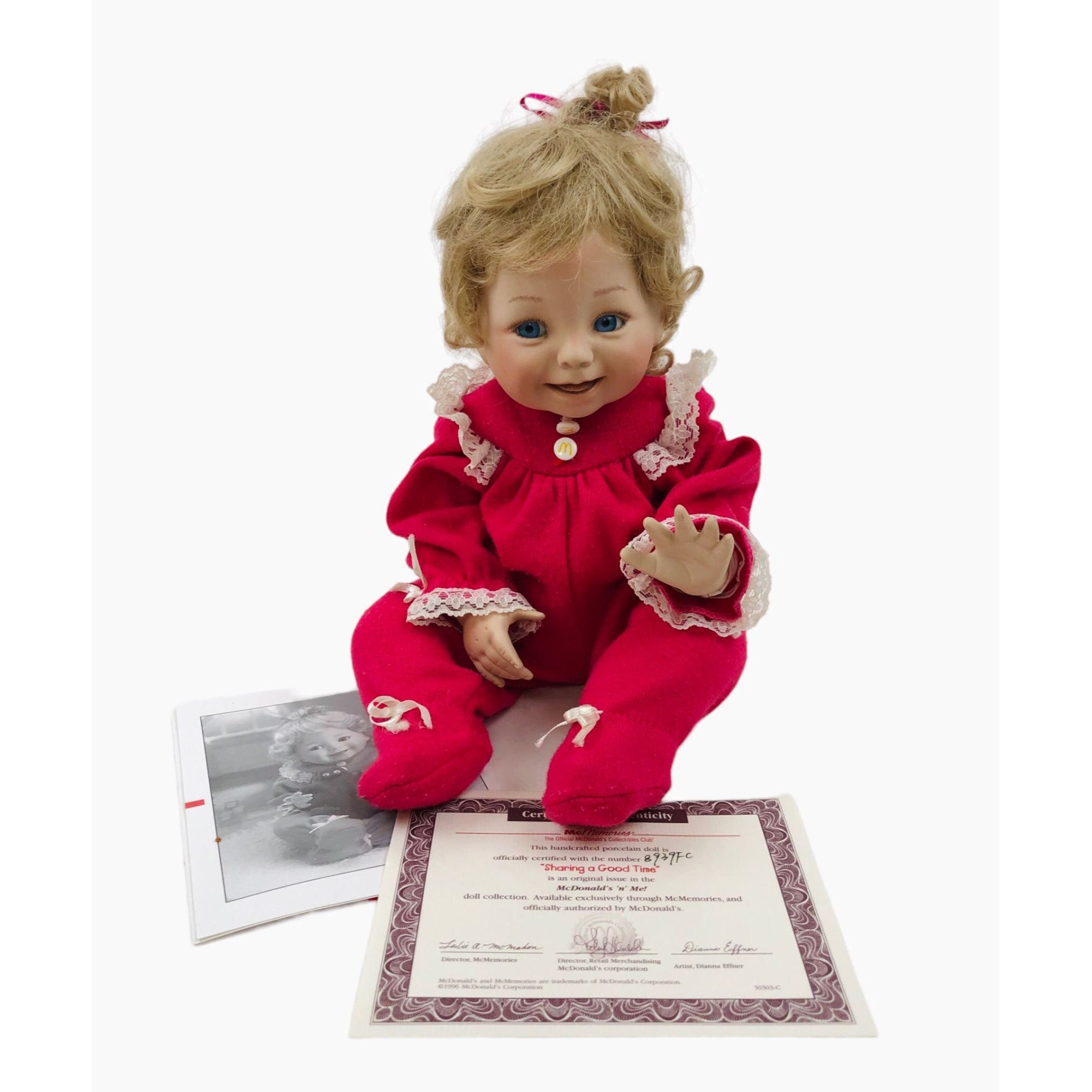 Mcdonalds Mcmemories Baby Doll Girl Blonde Blue Eyes Porcelain