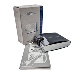 Marksman Quartz Travel Alarm Clock Metallyde Cover Manual Johnston Murphy NIB