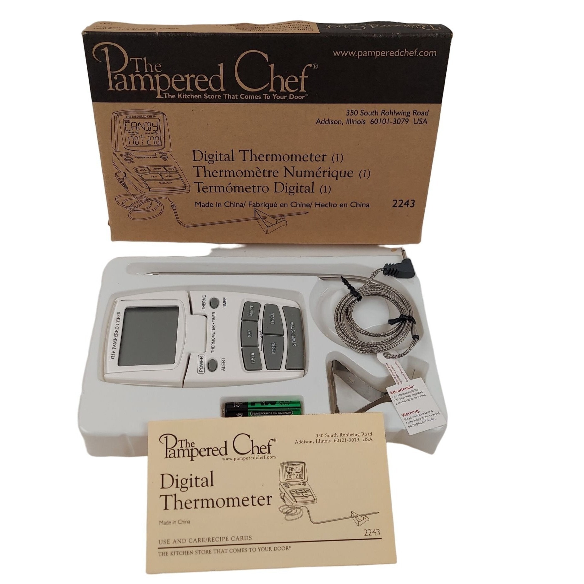 PREOWNED THE PAMPERED CHEF CANDY FOOD THERMOMETER WHITE 2243 MEAT  THERMOMETER