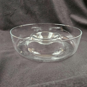 Princess House Chip And Dip Heritage Pattern Etched Floral Design Clear Crystal