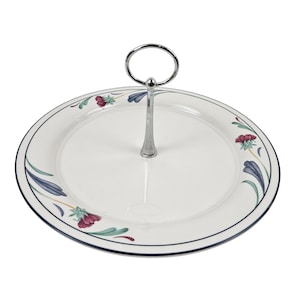 Lenox Chinastone Poppies On Blue 10in Serving Plate Handle Freezer Microwave Safe