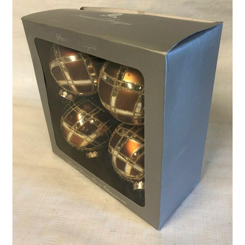 Rauch Seasons Designs Mouth Blown Glass Ornaments Set of 4 Box Etsy