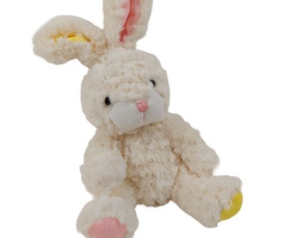 Cuddle Barn Bunny Rabbit Pink Yellow Fuzzy Stuffed Animal Plush Spring Easter