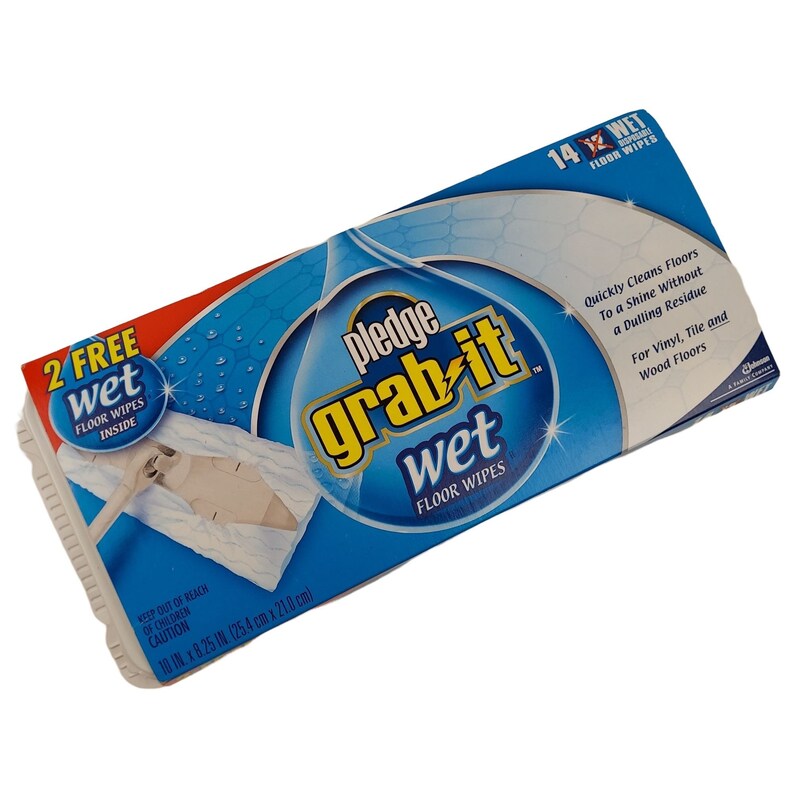 Pledge Grab It Wet Floor Wipes 14 Disposable Pre Moistened Etsy