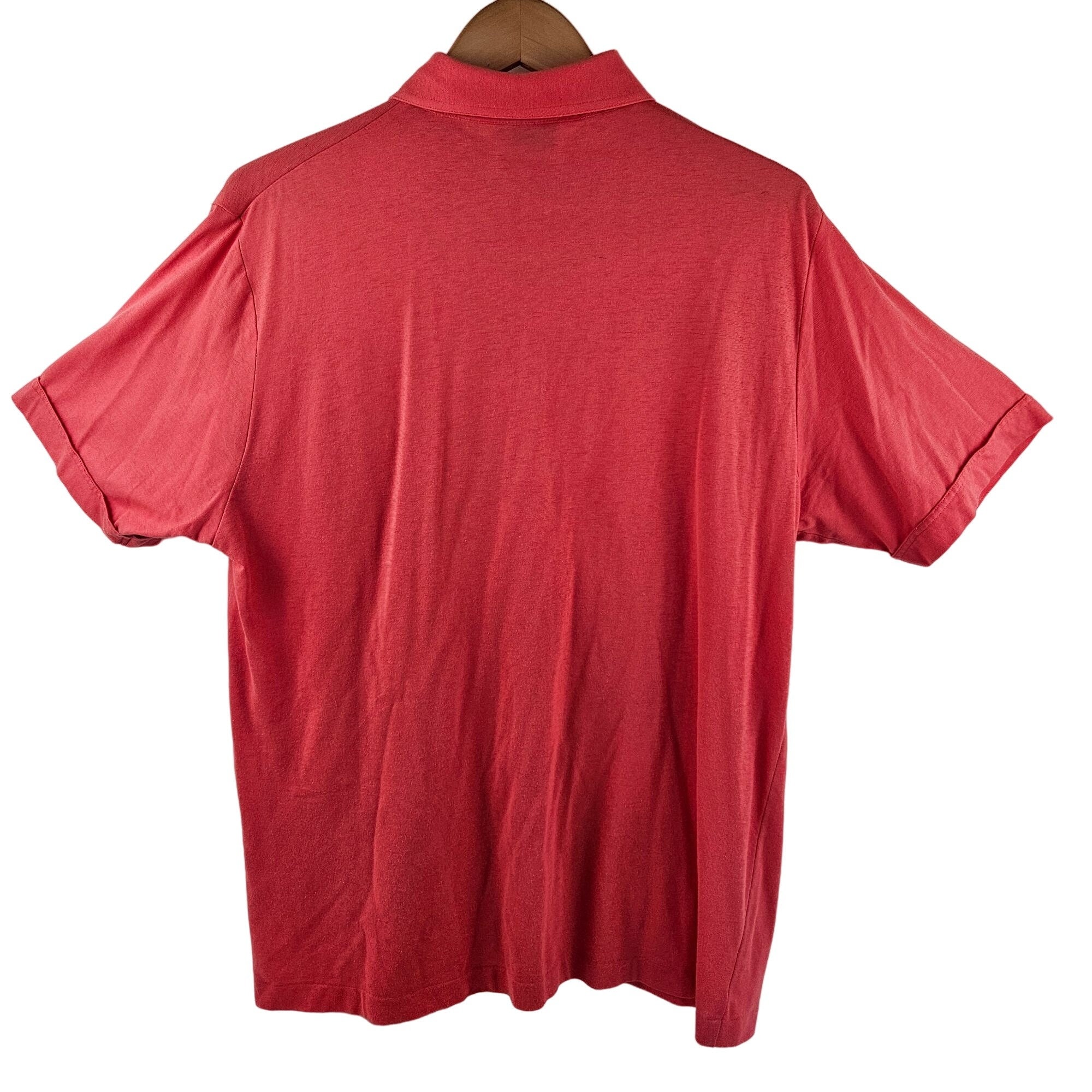 RHM クラシック メンズ ポロシャツ サイズ L コーラル 無地 半袖