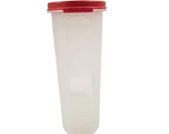 タッパーウェア 楕円形保存容器 赤い蓋 プラスチック 密閉整理 1614