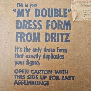 Vintage Dritz My Double Designer Adjustable Dress Form Scovill 824-B - Etsy