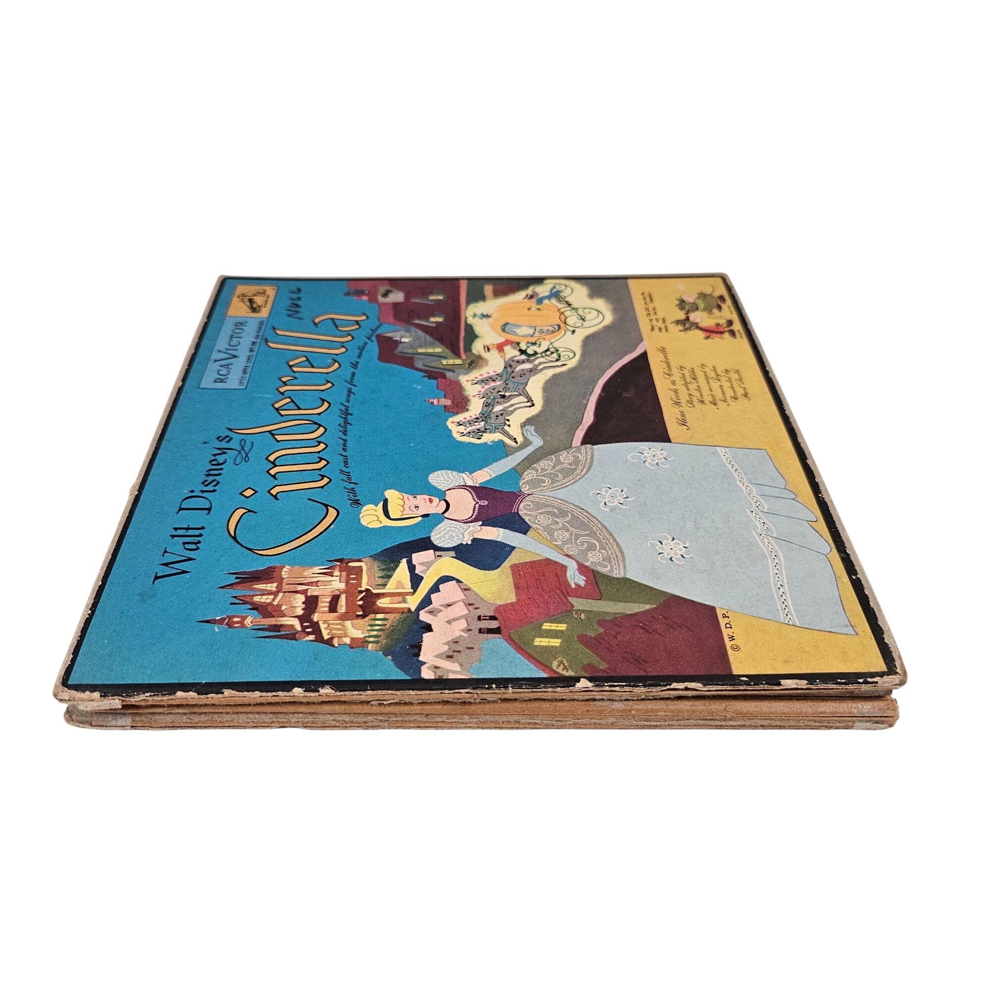 Walt Disneys Cinderella Vinyl Record Set RCA Victor Storybook With