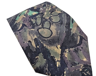 Italo Piccolo Silk Tie With Abstract Multicolor Design Handmade In Italy