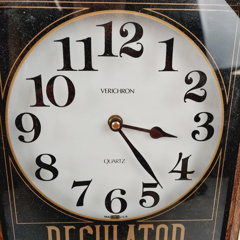 Verichron Wall Clock Battery Operated Quartz Movement Wood Etsy