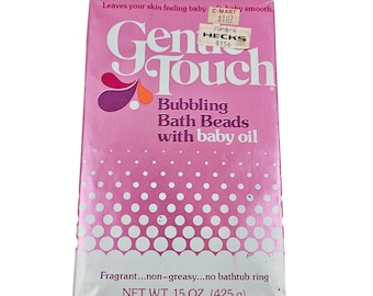 Jergens Gentle Touch Bubbling Bath Beads Scented Baby Oil Sealed Vintage NOS