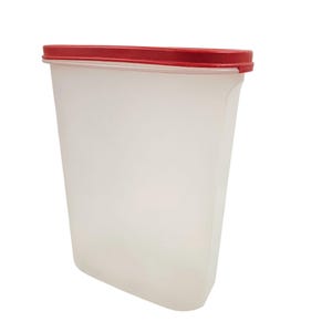 Tupperware Oval Storage Container Red Lid Plastic Airtight Organization 1614