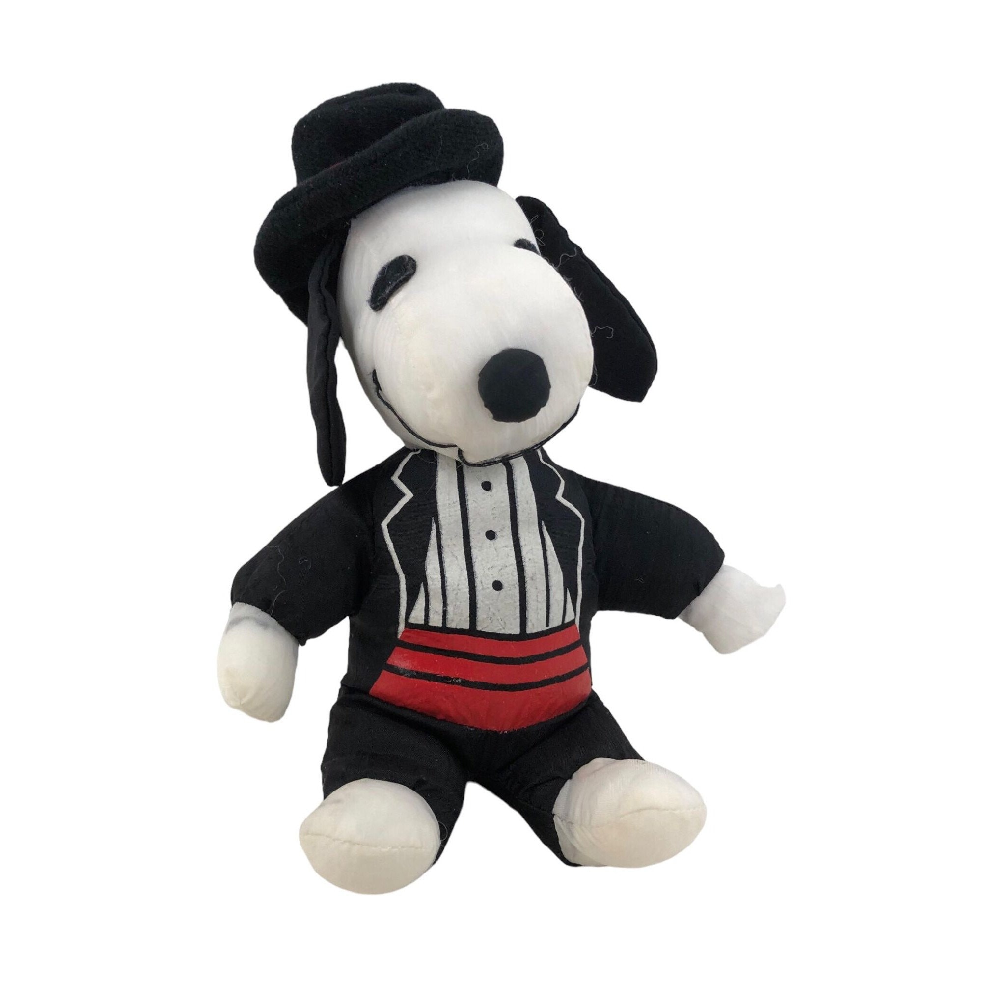 Snoopy Plush Top Hat Tuxedo Nylon Parachute Material 8 in Peanuts Stuffed  Animal 