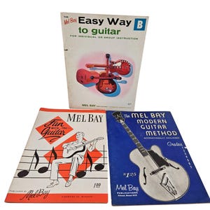 Vintage Mel Bay Guitar Instruction Book Lot of 3 Methods Paperback Music