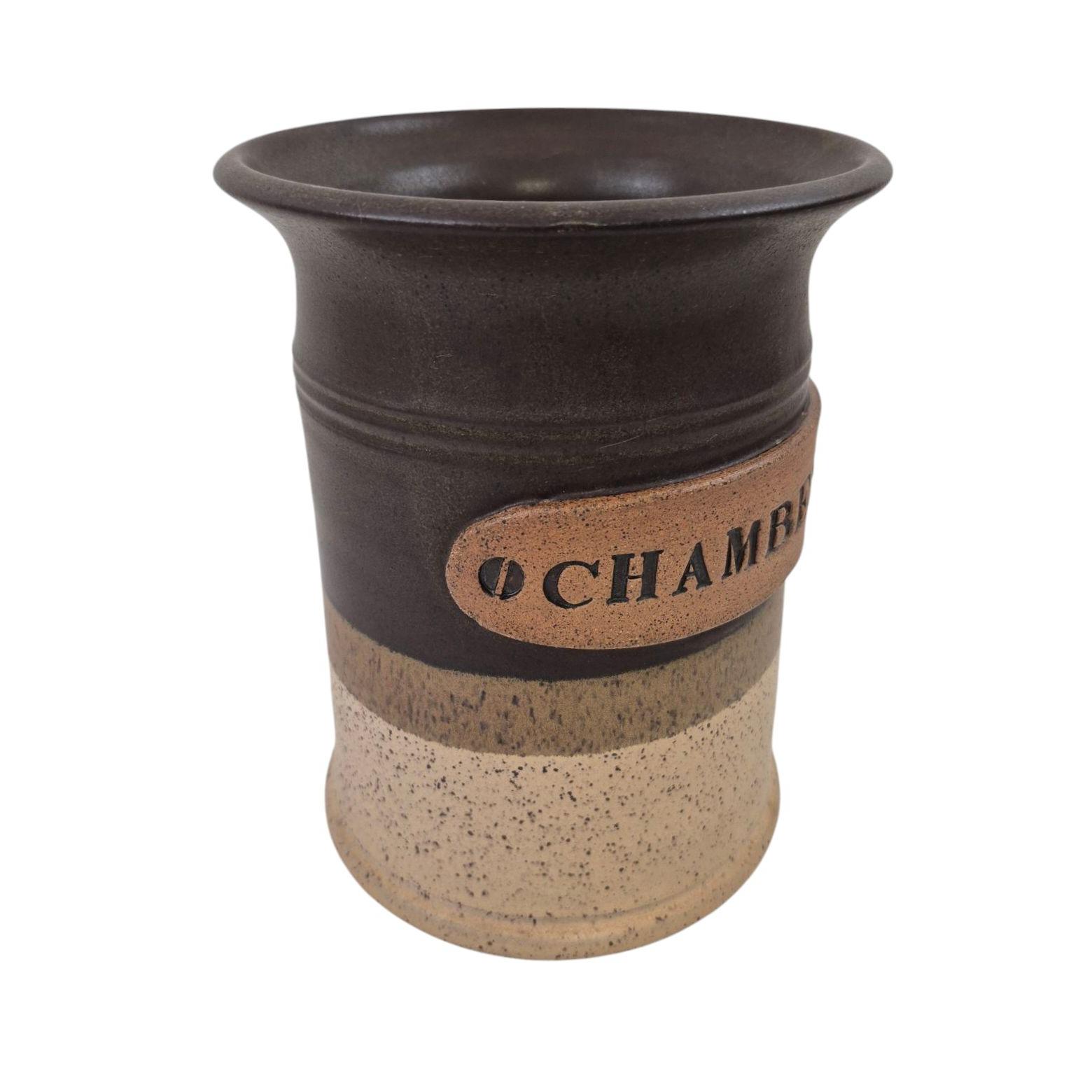 チェンバーズバーグ花瓶アートスタジオ陶器壷斑点ベージュブラウン