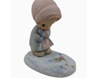 Vintage Precious Moments February Figurine Enesco 109991 Porcelain 1987 Winter