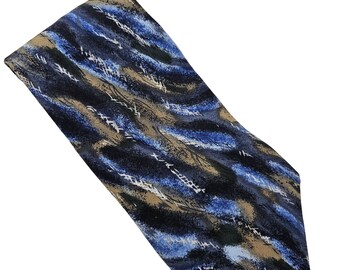 Stonehenge Ltd Mens Neck Tie Cocktail Collection Blue Silk Abstract Design USA