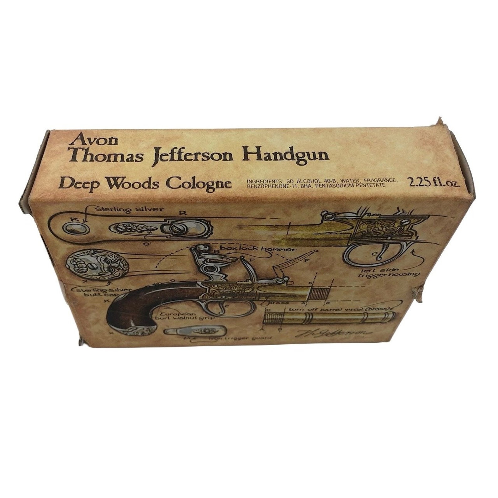 Avon Thomas Jefferson Handgun Decanter Deep Woods Cologne 2.25 Etsy
