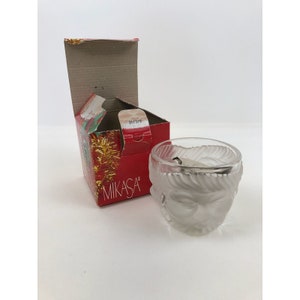 Mikasa Christmas Santa Face Tea Votive Candle Holder Germany Frosted
