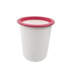 TUpperware Utensilienhalter Weiß Rosa Rand A Behälter 2422B-4 Plastik Vintage