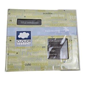 May include: A light green photo album with a title window and a photo frame window. The album features the text "Baby Boy" and "Cloud9 Design". It is an 8x8 post-bound album with 20 pages.