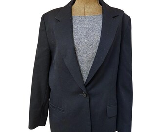 Pendleton Blazer noir pour femme Taille 12 en laine vierge avec fermeture à un bouton États-Unis