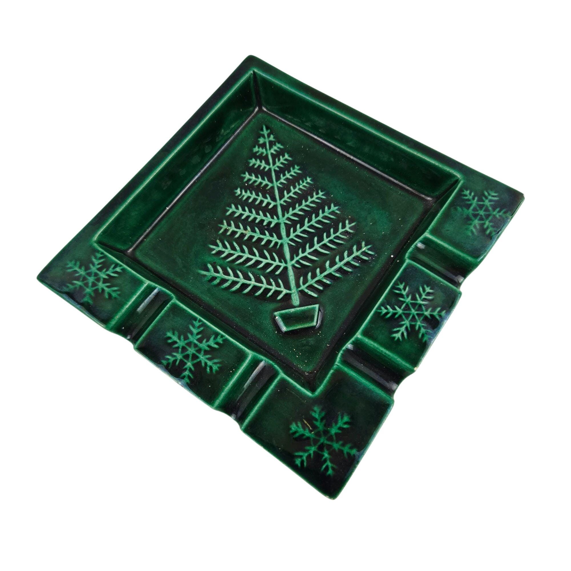 【中古品】大理石 灰皿 スクエア型　グリーン Vintage Green Ashtray Square - Etsy