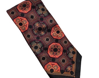 Gianfranco Ferre Mens Neck Tie Geometric Pattern Multicolor Silk Italy