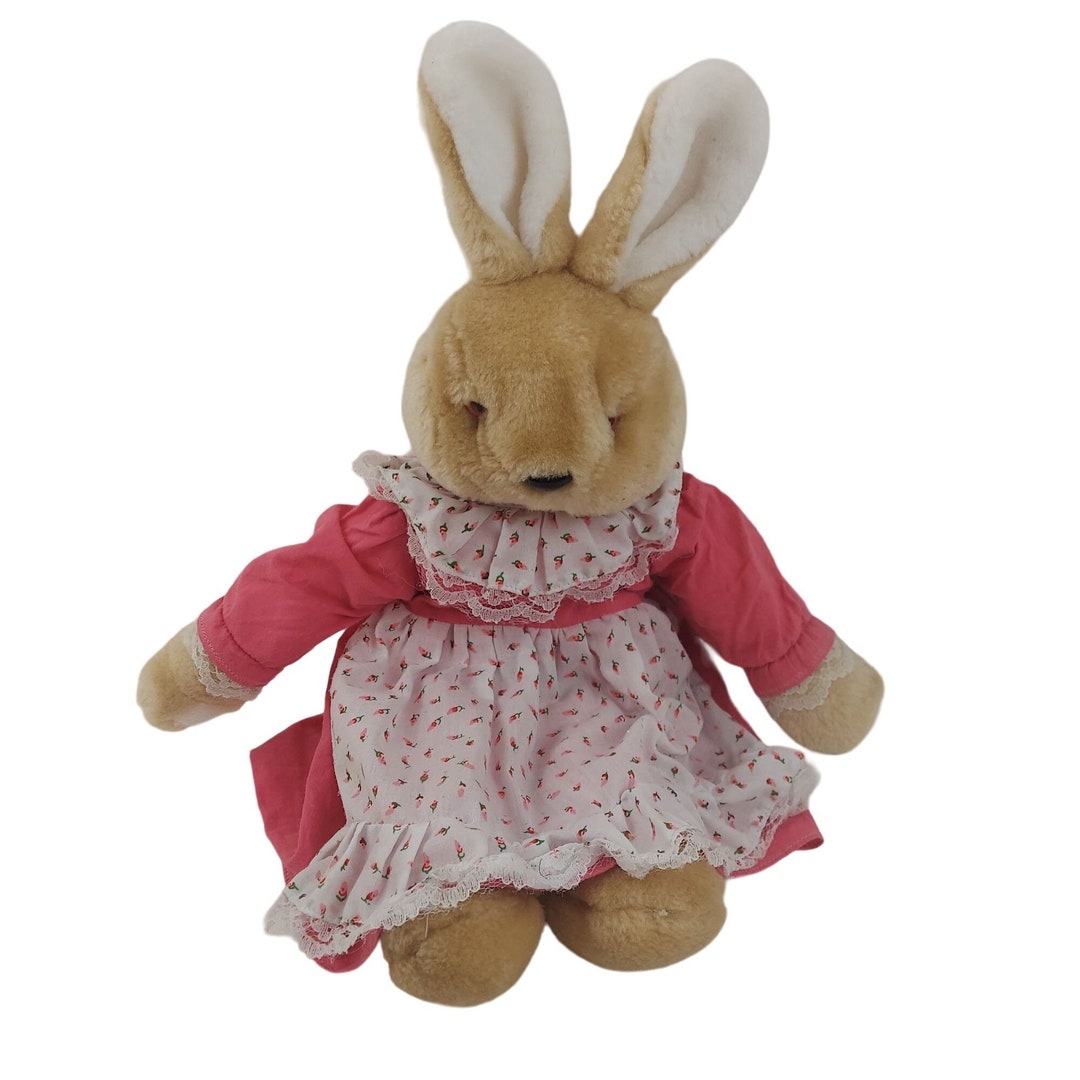 Chadwick Miller Plush Bunny Rabbit Brown Pink Dress Apron Vintage ...