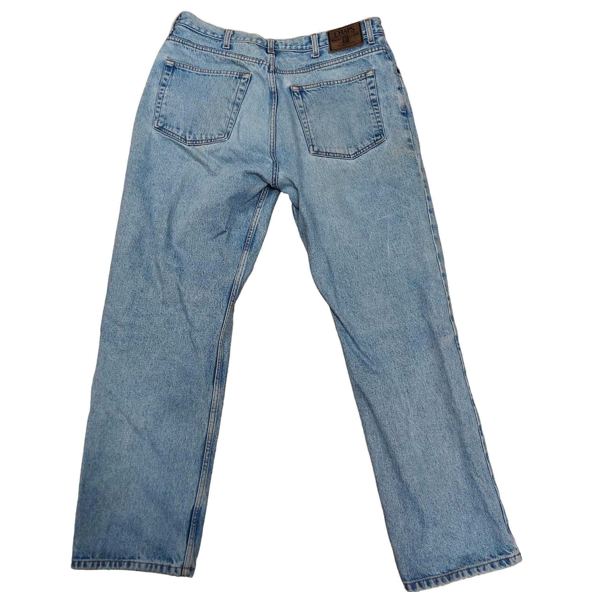 Chaps Ralph Lauren Light Wash Blue Denim Jeans 100% Cotton Mens