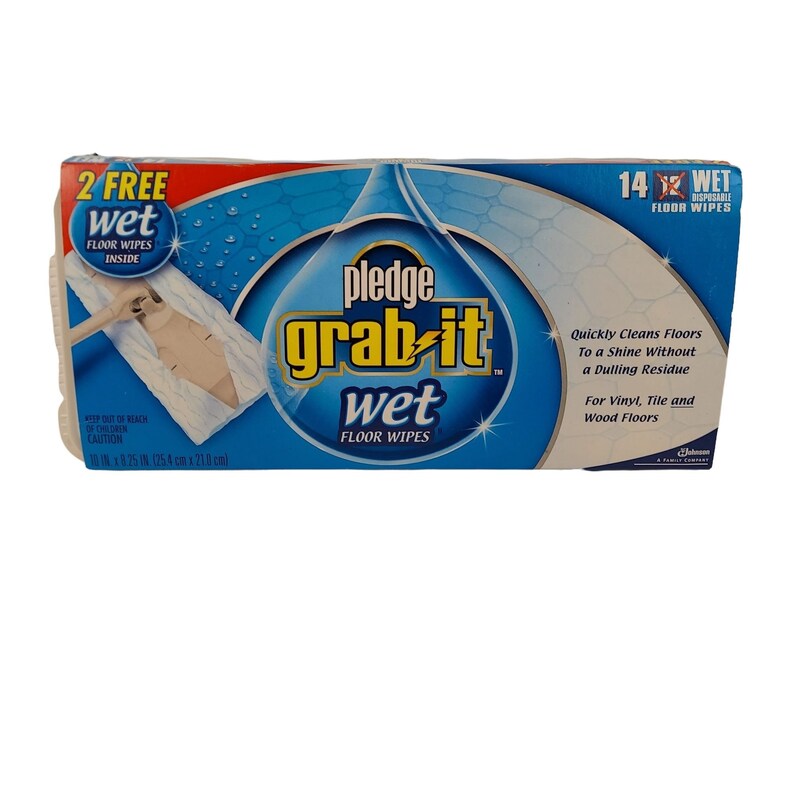 Pledge Grab It Wet Floor Wipes 14 Disposable Pre Moistened Etsy