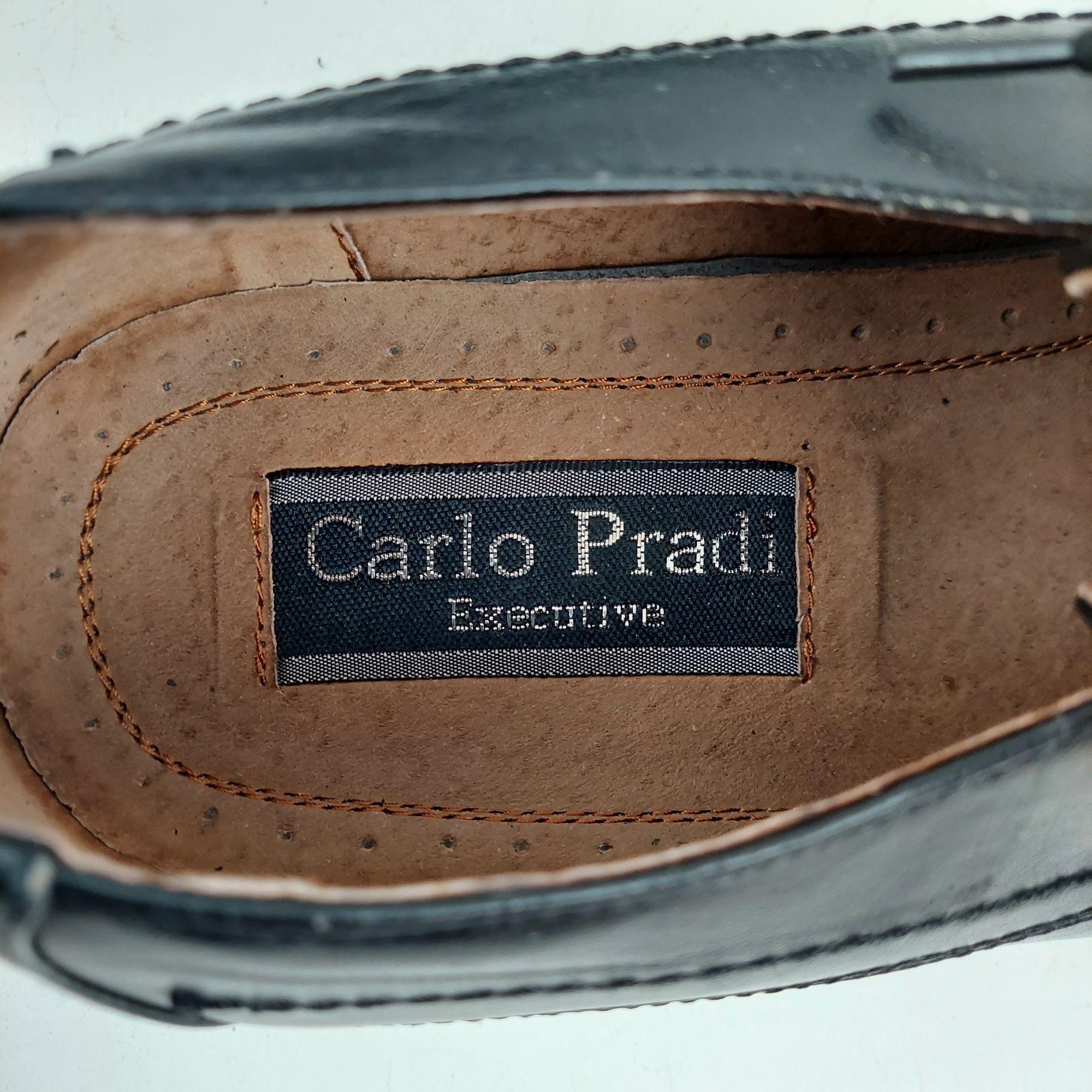 Carlo Pradi Executive Black Lace Up Dress Shoes Stabilizer Technology Men 10.5 M Prada Mens Rubber Dipped Oxfords Black Leather Lace Up Derby  main image 4