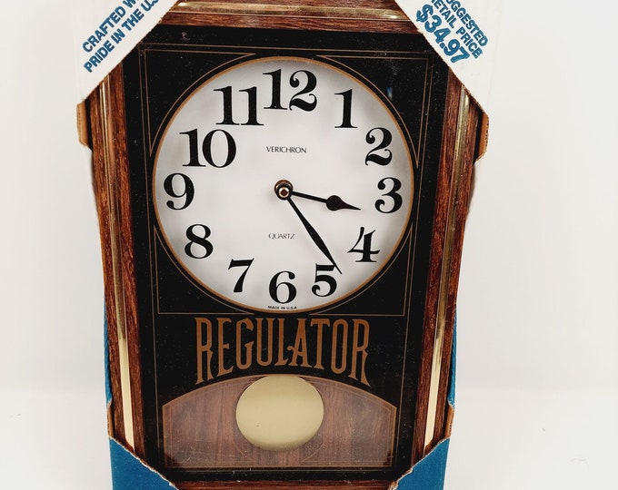 Verichron Wall Clock Battery Operated Quartz Movement Wood Etsy