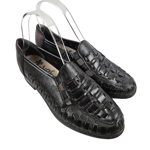 Rieker Shoes Womens US 5 Black Leather Loafers Anti Stress Slip On Shoes Comfort