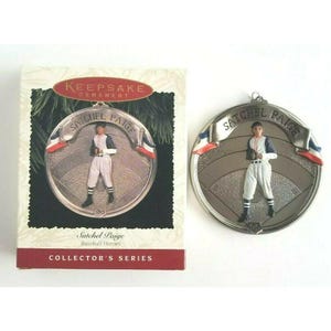 Adorno de recuerdo vintage de Hallmark de la serie Baseball Heroes de Satchel Paige, 1996, NUEVO
