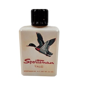 Vintage Sportsman Talc 2.5 Oz Health Beauty Glass Bottle